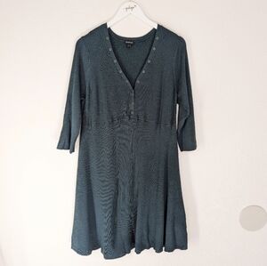 Torrid Green Knit Ribbed Mini A Line Shift Dress Size 3XL